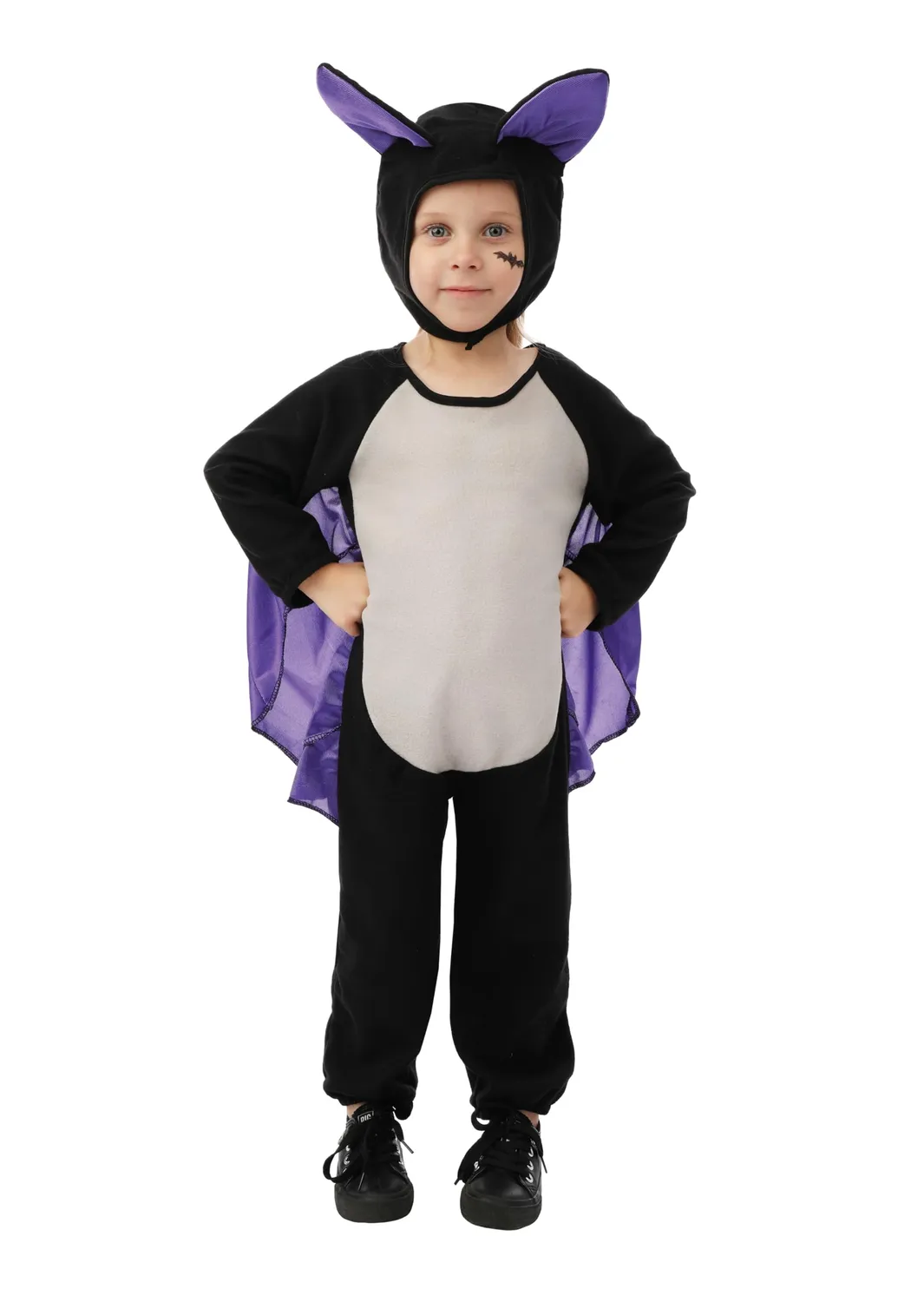 P'tit Clown pipistrello costume bambino 3-4 anni nero