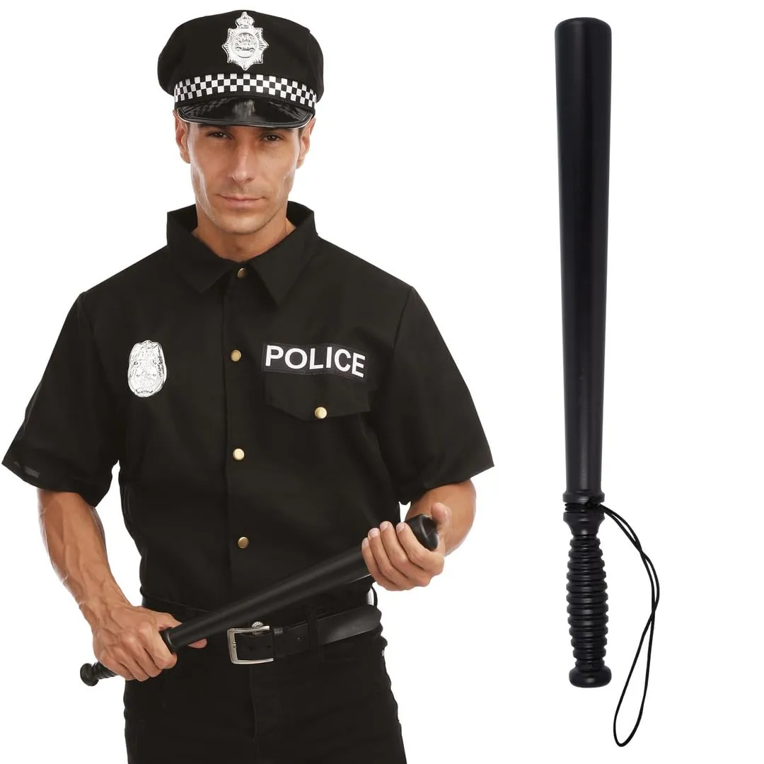 P'tit Clown manganello polizia plastica nero 50 cm adulto