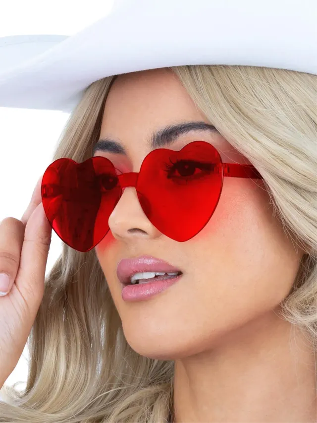 Smiffys Red Heart Specs occhiali cuore rossi unisex