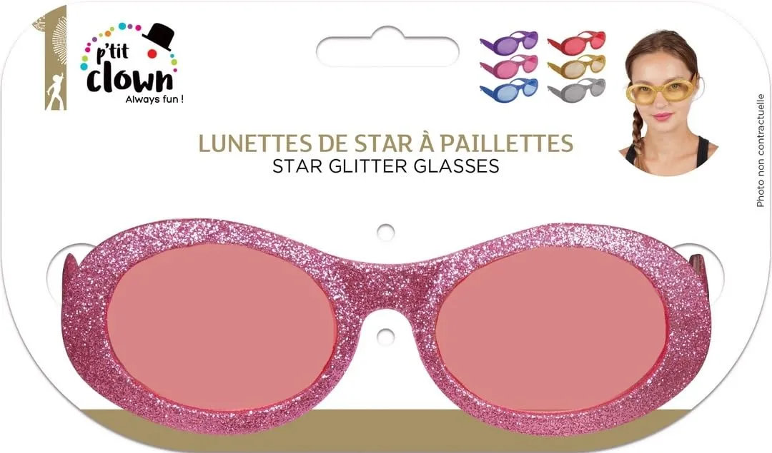 P'tit Clown 24581 occhiali glitter carnevale assortiti