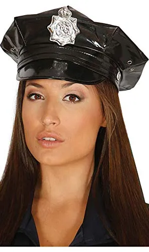 Fiestas Guirca Cappello Polizia Nero Vinile Taglia Unica