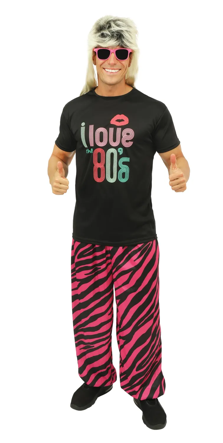 P'tit Clown Costume Anni 80 Uomo Retro L-XL