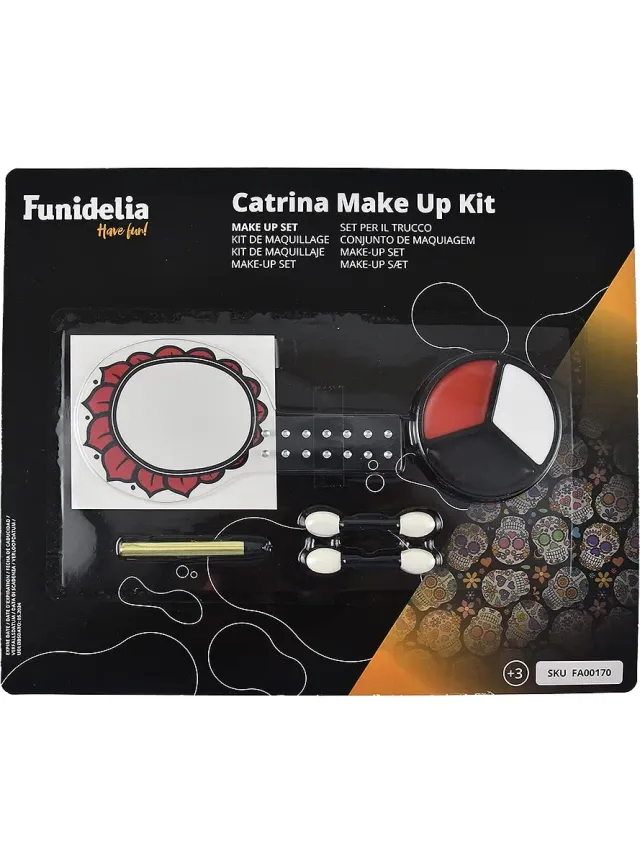 Funidelia Catrina kit trucco donna nero teschio