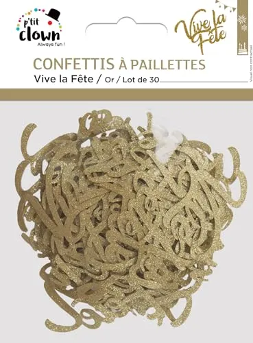P'tit Clown re21055 coriandoli glitter oro 30 pezzi