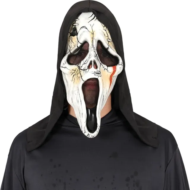 Guirca maschera horror adulto bianco nero viso