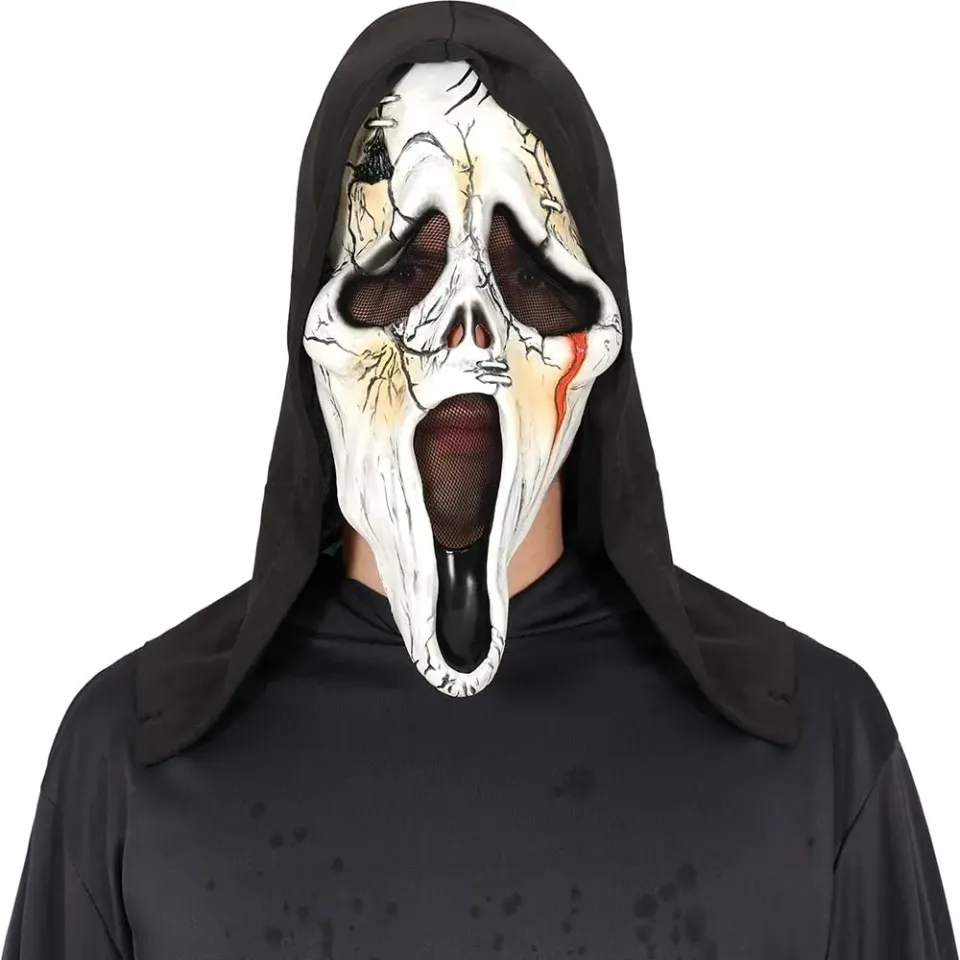 Fiestas Guirca Maschera Horror bianco-nero adulto