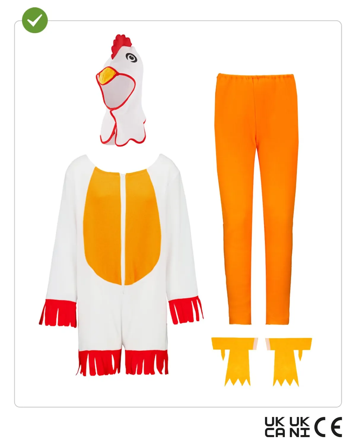 Funidelia Gallina costume bambini 7-9 anni bianco