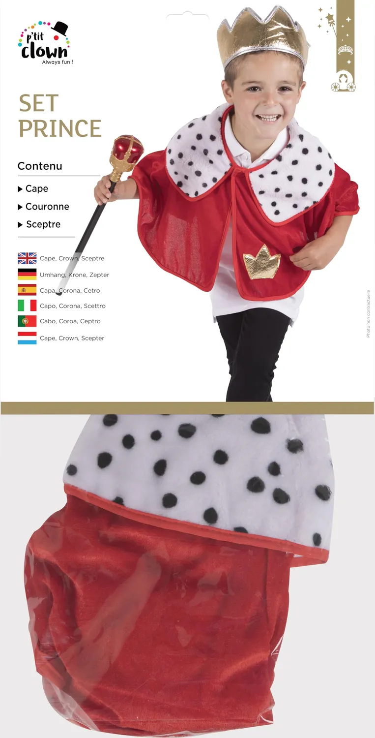 P'tit Clown Set Principe costume bambino taglia unica Carnevale
