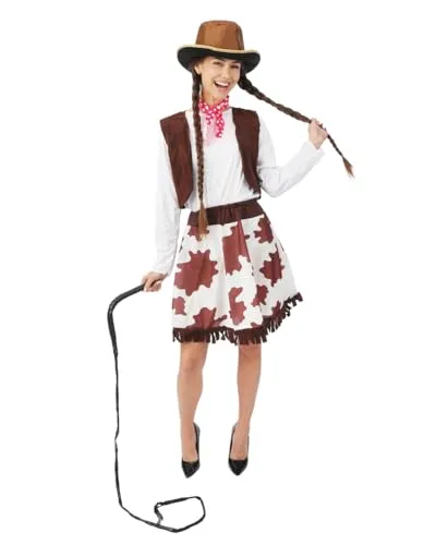 P'tit Clown costume cowgirl donna marrone poliestere