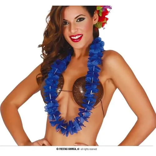 Fiestas Guirca Collana Hawaiana Blu collana fiori 52cm adulto unisex