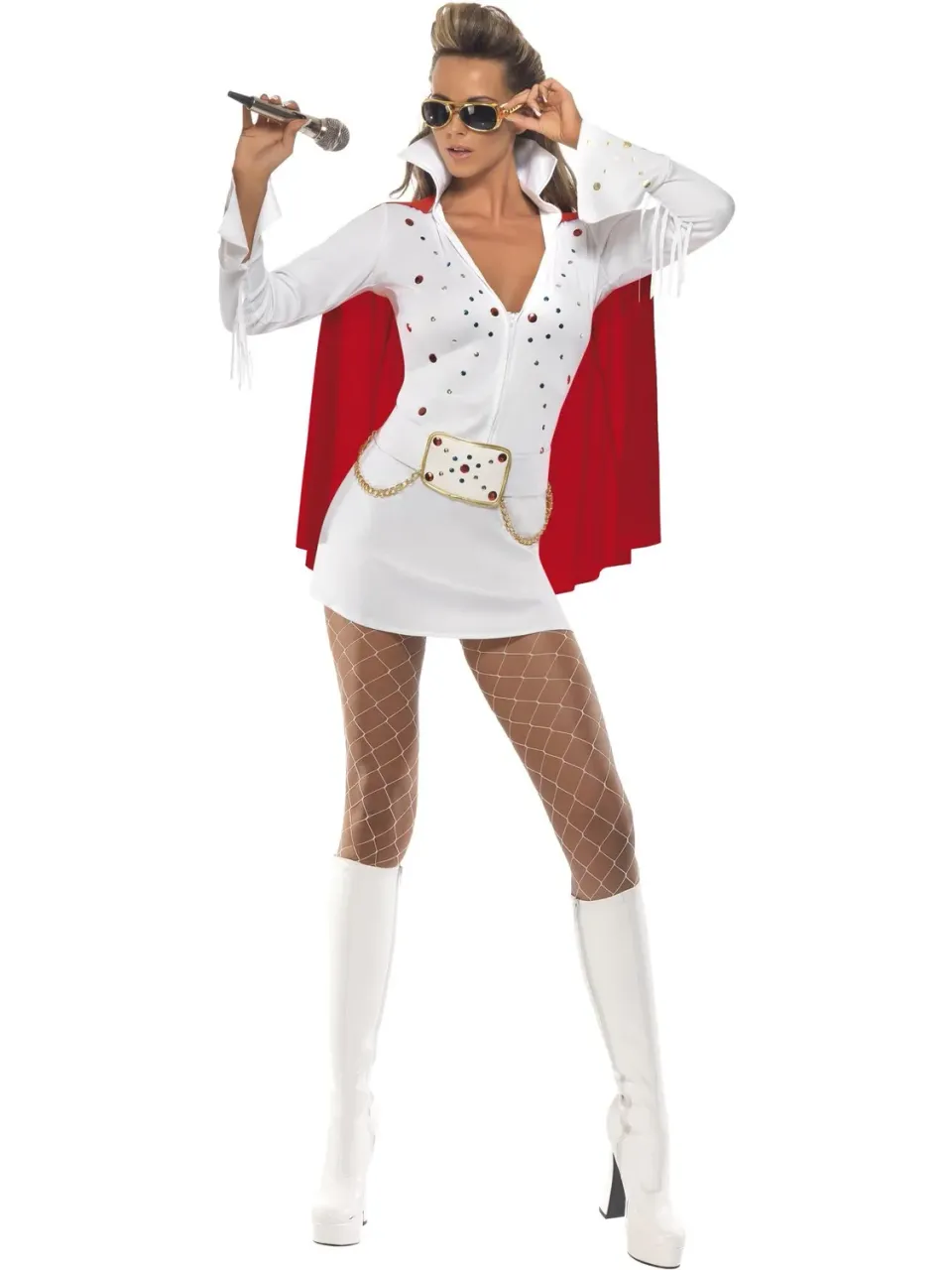 Smiffys Elvis Viva Las Vegas Costume bianco donna taglia M