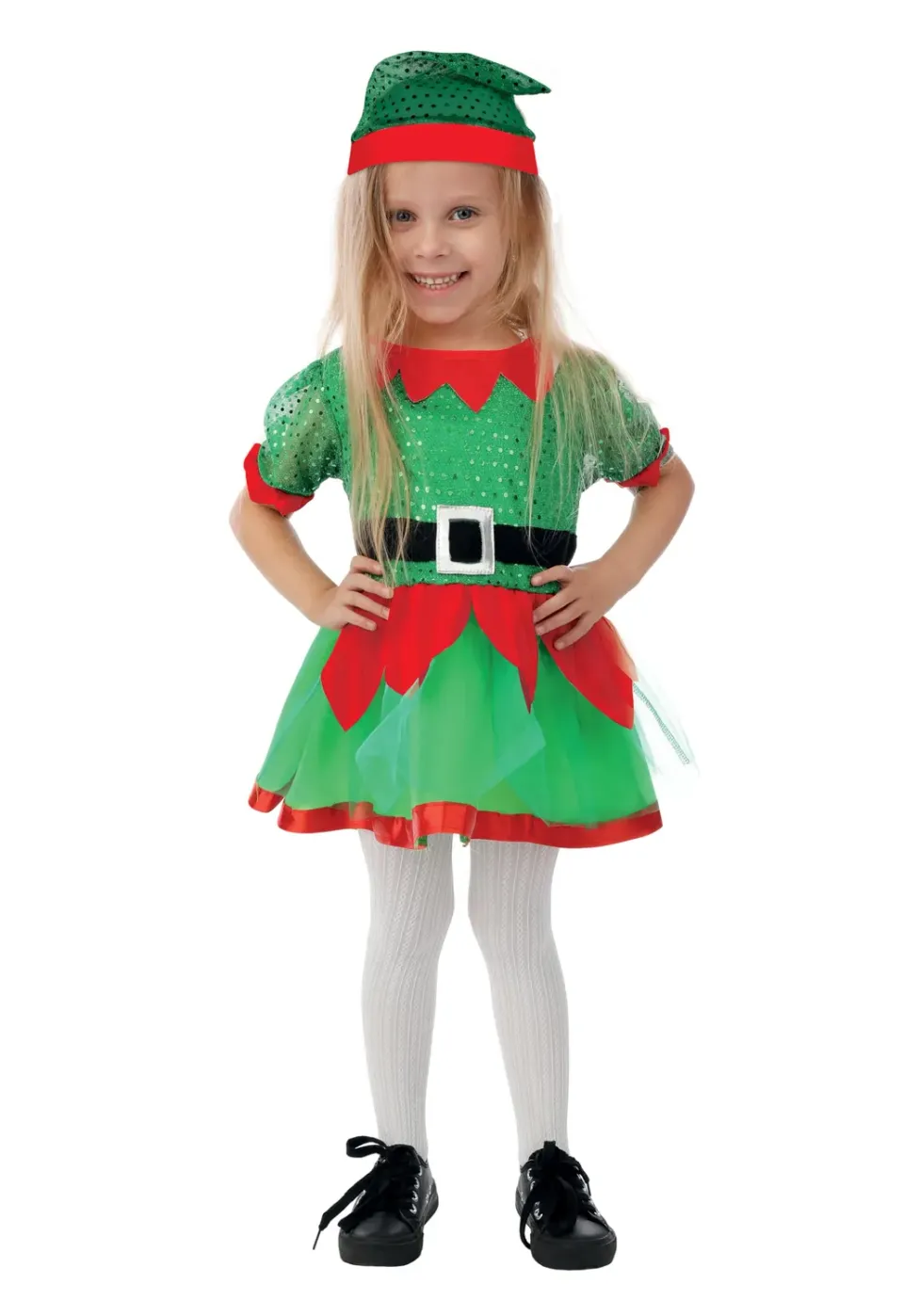 P'tit Clown Elfo Natale Costume Bimba 5-6 anni verde