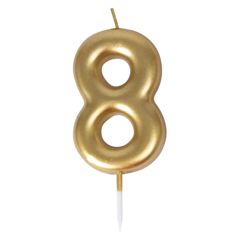 P'tit Clown 23938 candela compleanno oro numero 8