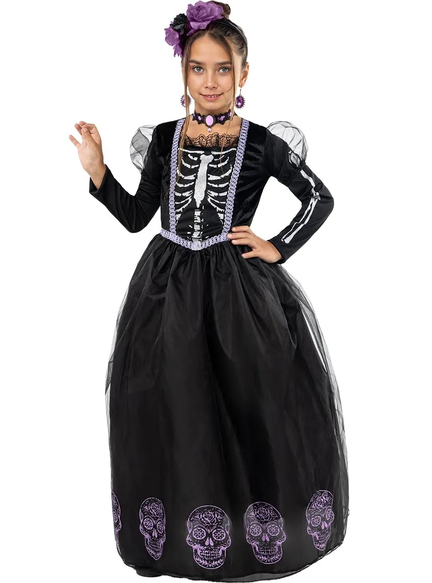 Funidelia Catrina costume bambina 10-12 anni vestito rosso