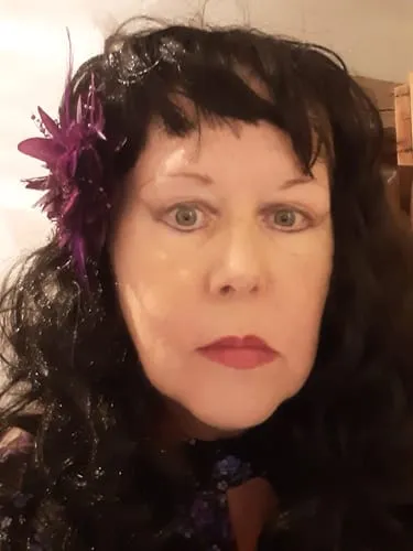 Smiffys Siren parrucca riccia viola lunga frangia donna