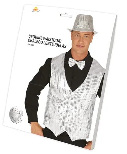 Fiestas Guirca Gilet Paillettes Argento 17350