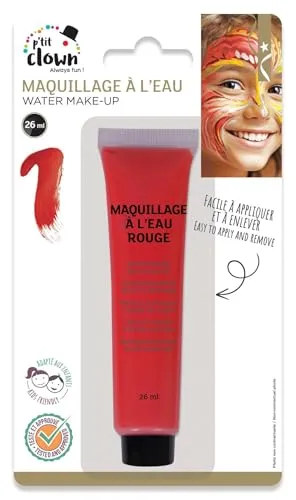 P'tit Clown RE81783 trucco rosso con pennello Carnevale