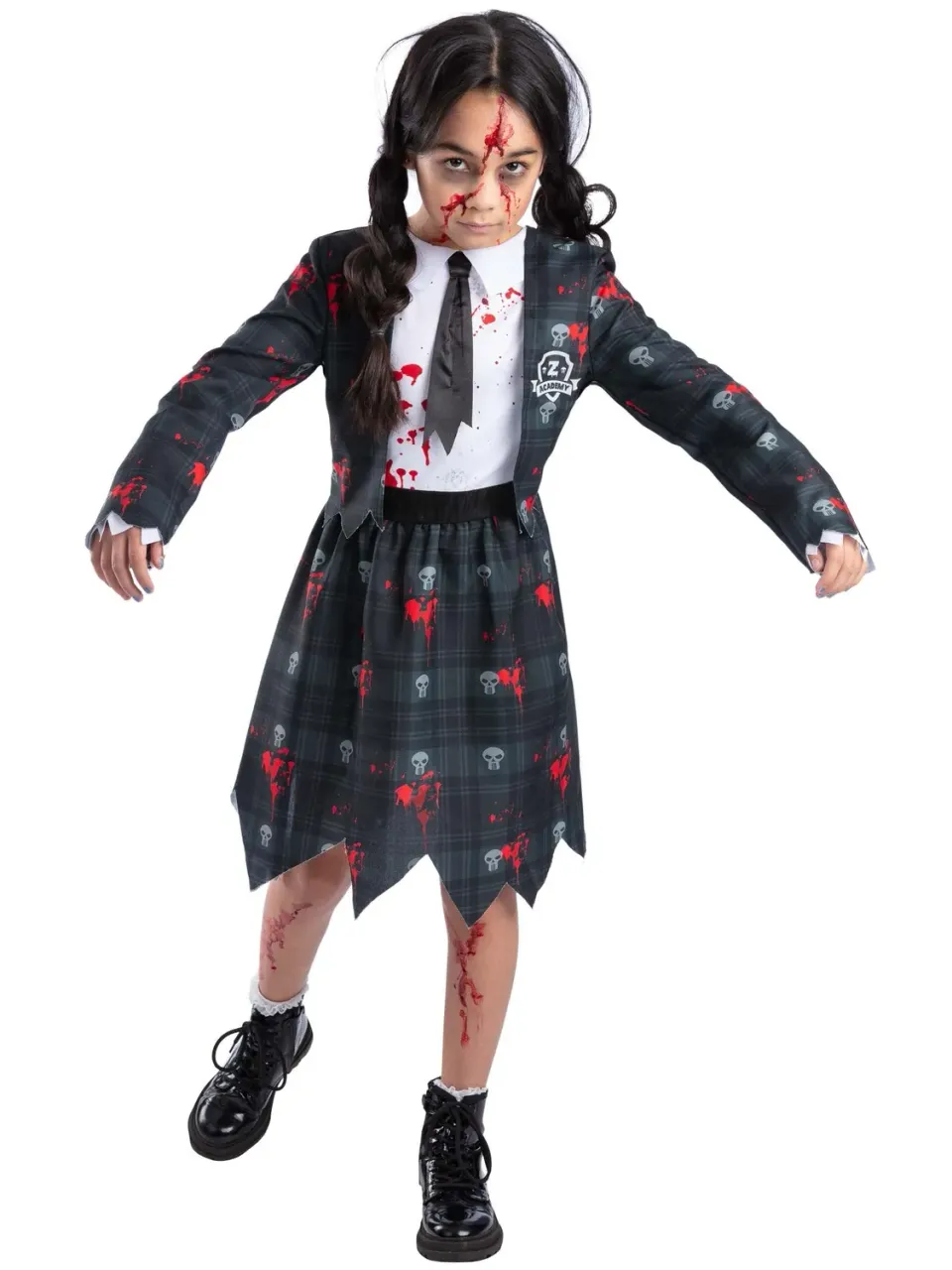 Smiffys Ghoul Academy costume bambina Large 10-12 anni teschi