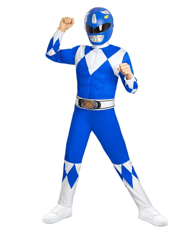 Funidelia Power Ranger Blu costume bambino 7-9 anni tuta