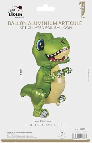 P'tit Clown T-Rex palloncino alluminio snodato piccolo da appoggio