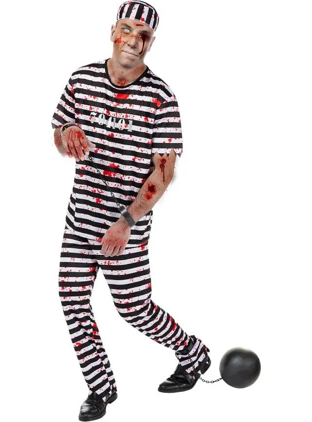 Funidelia Costume Prigioniero Zombie uomo nero per Halloween