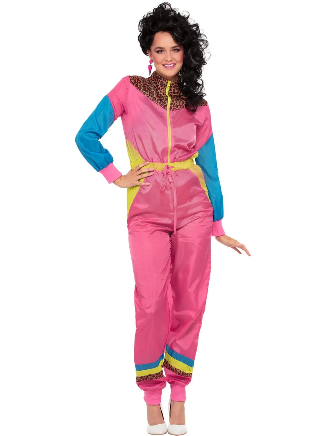 Smiffys 80s Colour Block Ski Shell Suit costume donna taglia M