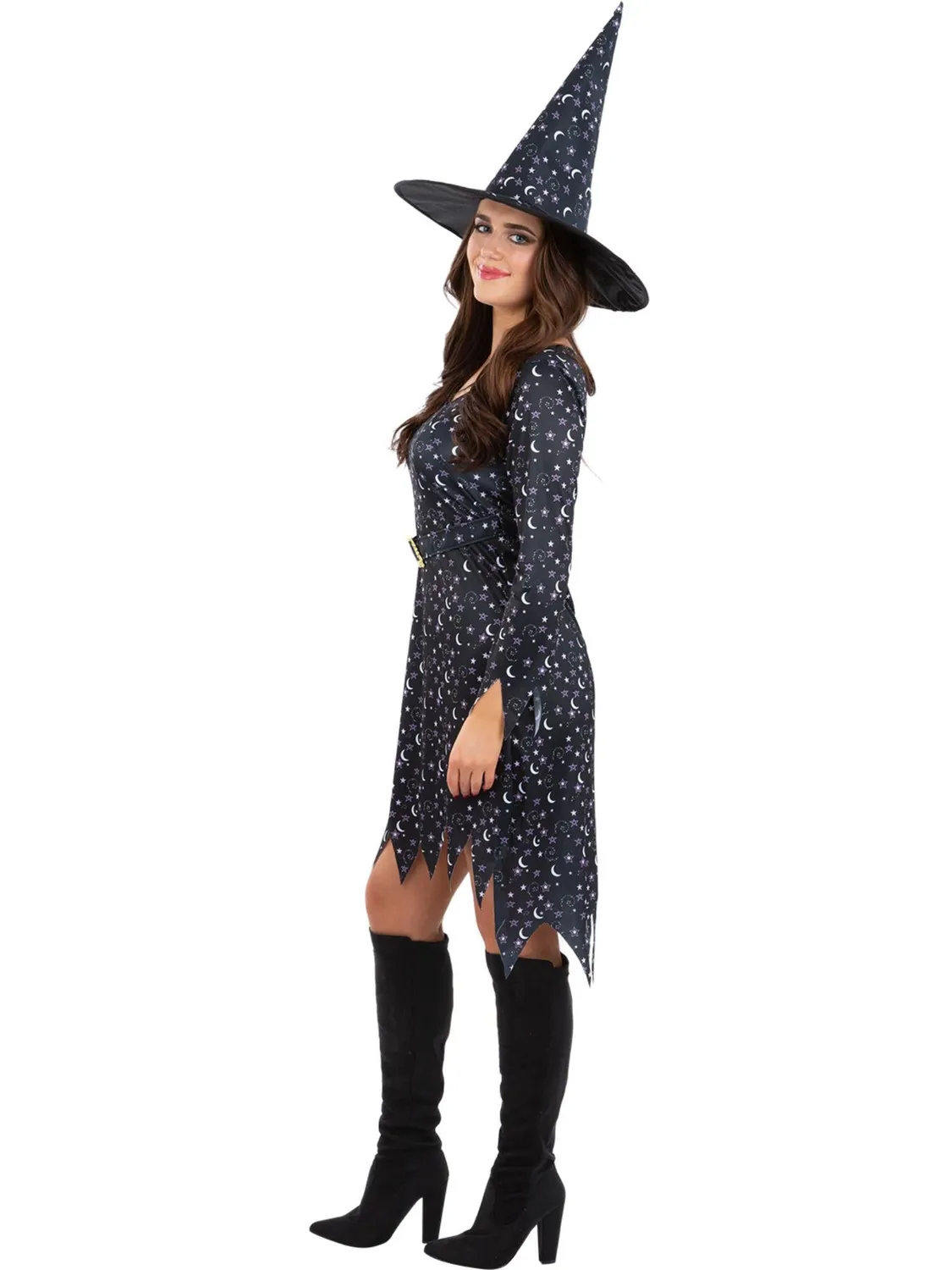 Smiffys Moon Stars costume strega XS nero viola