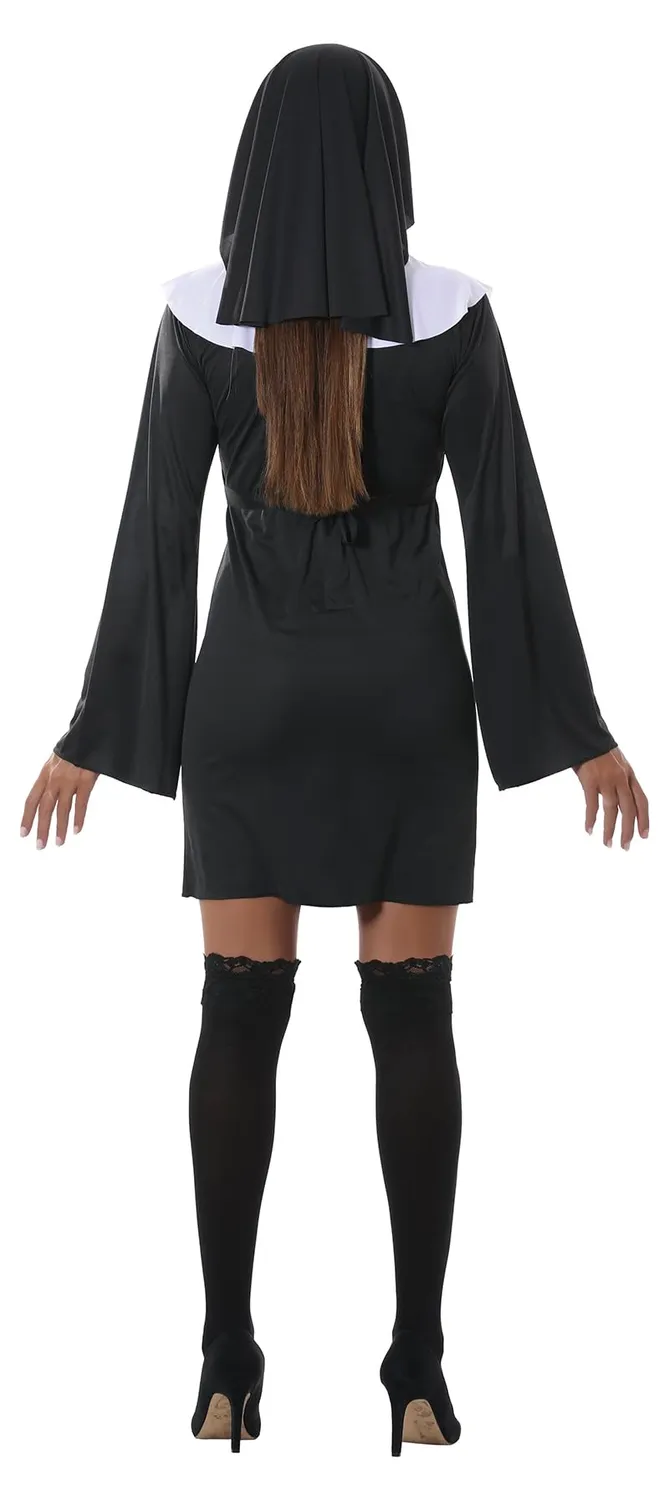 Guirca Suora Felice costume donna M corto con copricapo