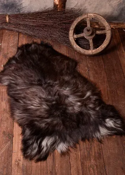 La Bottega di Merlino Pelliccia pecora marrone 112 cm naturale