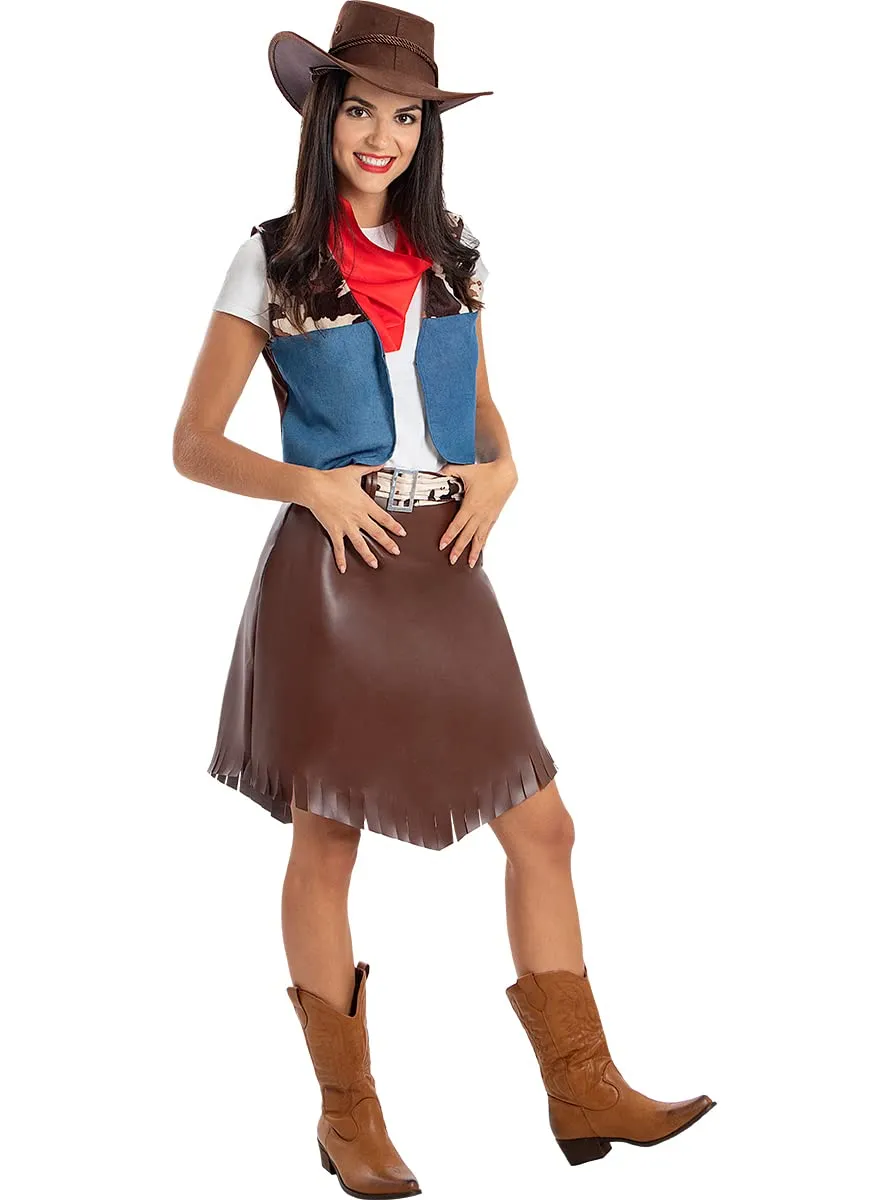 Funidelia Cowboy Costume Donna S-M Marrone
