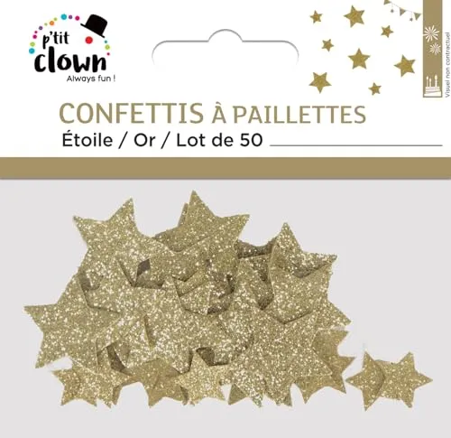 P'tit Clown 21223 coriandoli stelle oro 50 pezzi