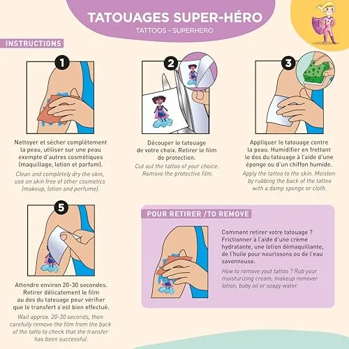 P'tit Clown Tatuaggi supereroi taglia unica