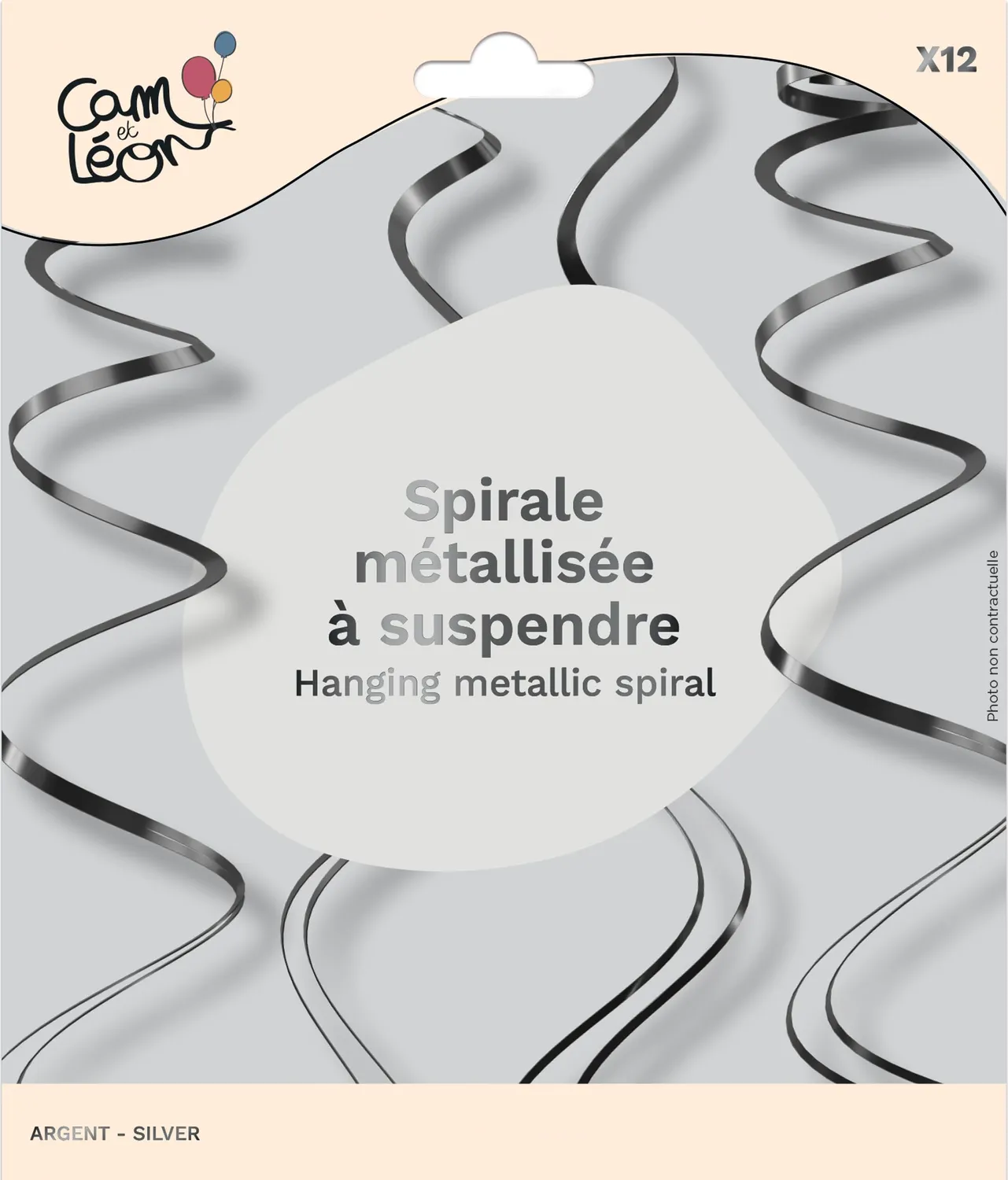 P'tit Clown Re22589 spirali metalliche argento 12 pezzi