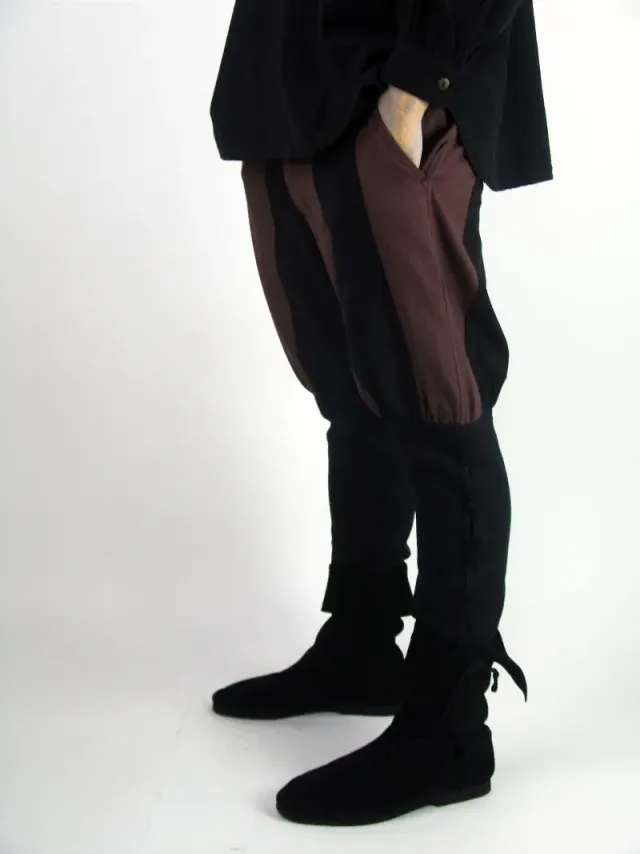 La Bottega di Merlino Pantaloni con Allacciatura Marrone Nero Cotone