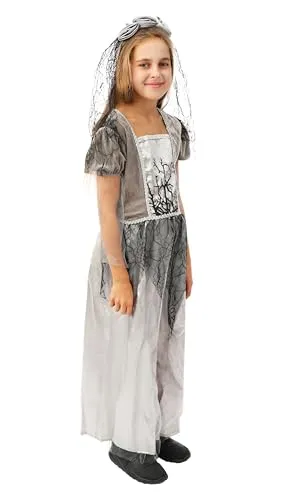P'tit Clown costume sposa ragno grigio bambina con cerchietto
