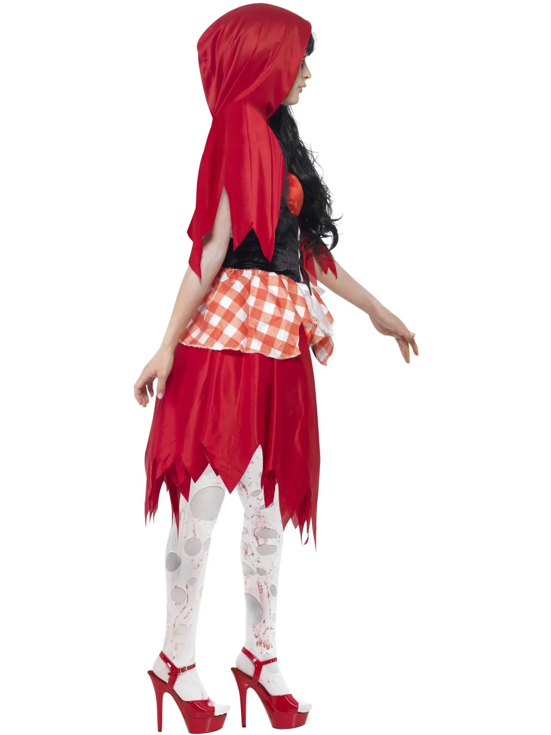 Smiffys Zombie Hooded Beauty costume donna rosso horror