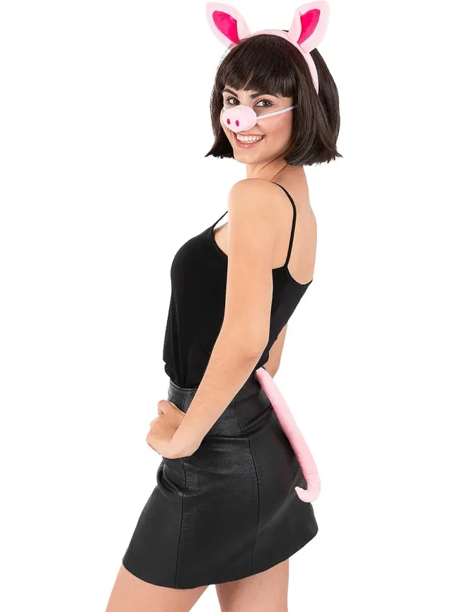 Funidelia maiale kit accessori adulto rosa