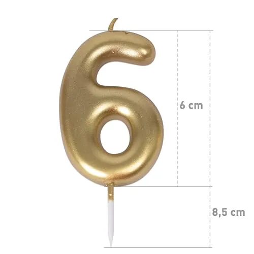 P'tit Clown candela numero 6 oro per torta