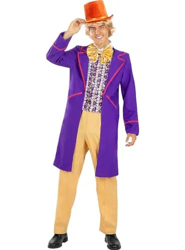 Funidelia Willy Wonka Costume uomo viola fabbrica cioccolato