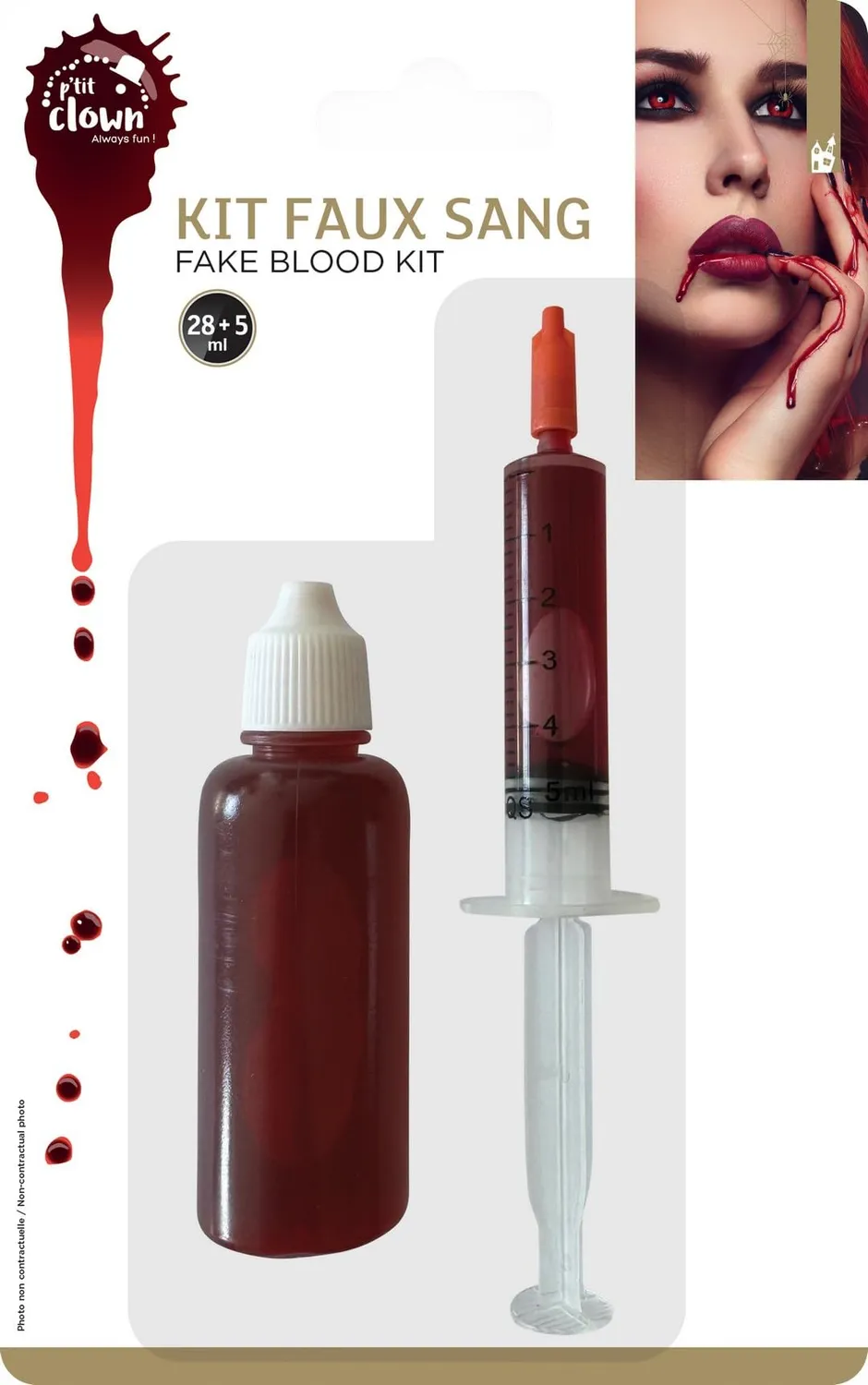 P'tit Clown 24089 Kit Finto Sangue 28ml Trucco Halloween