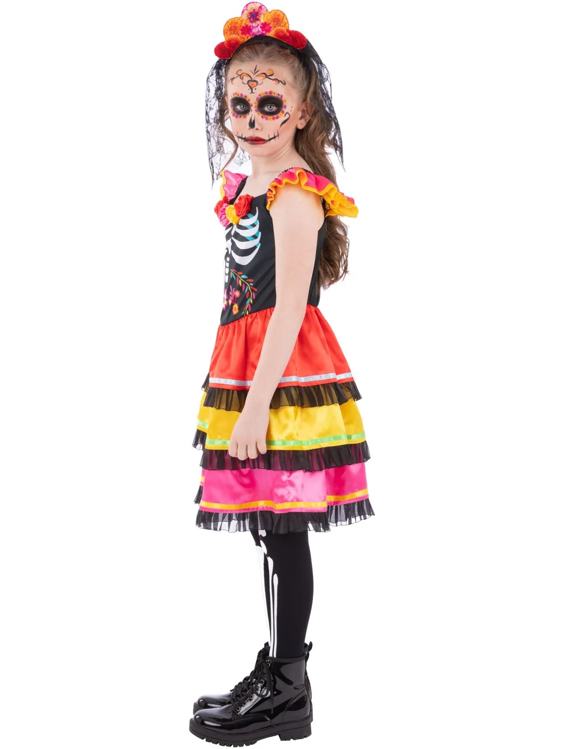 Smiffys Day of the Dead costume bambina teschio