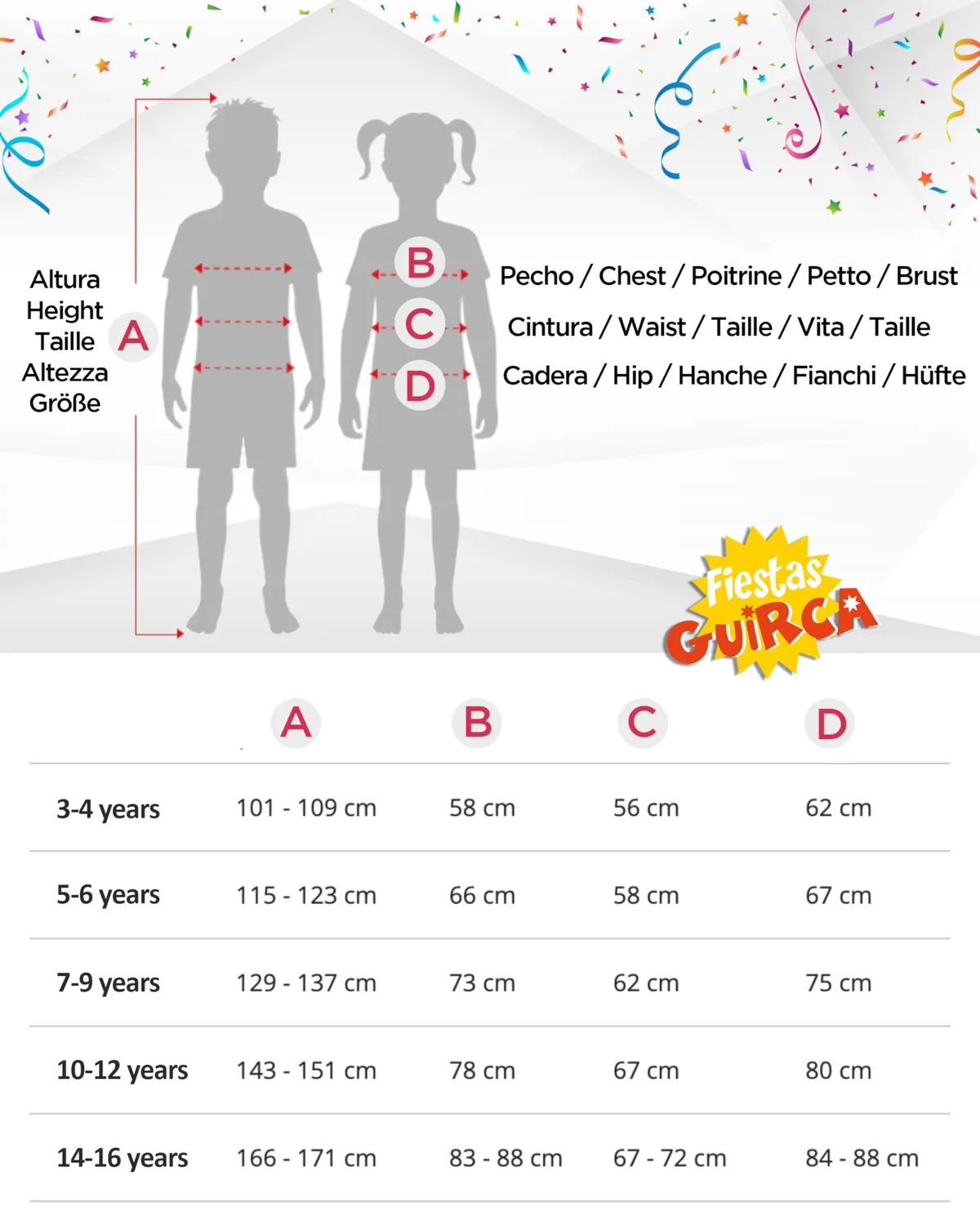 Guirca Costume Hippie Bambino 7-9 Anni Multicolore
