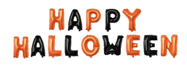 P'tit Clown Happy Halloween Pallone Alluminio Arancione Nero