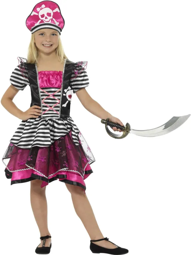 Smiffys Perfect Pirate Girl costume pirata rosa M 7-9 anni