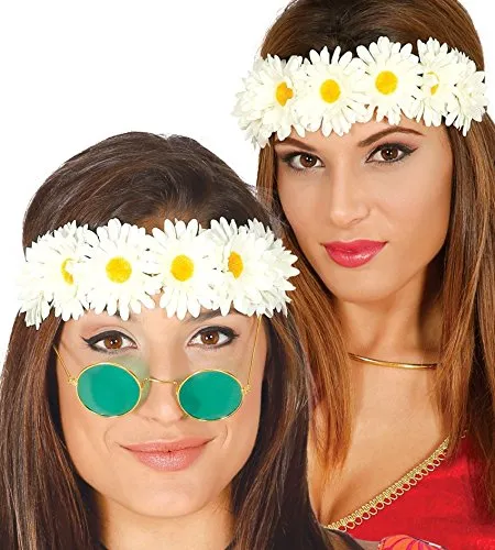 Fiestas Guirca cerchietto fiori bianchi hippie poliestere standard