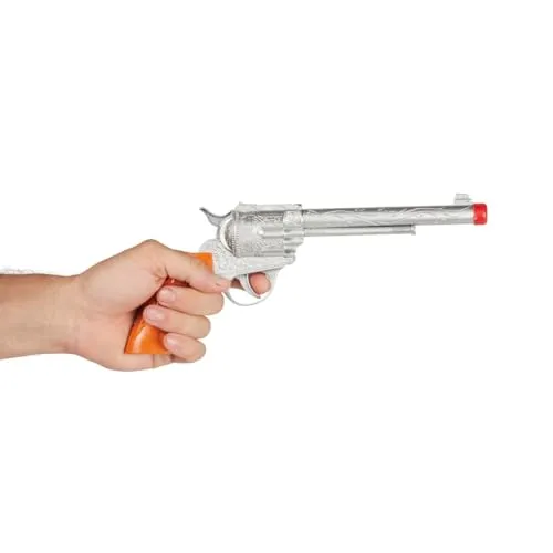 P'tit Clown Revolver Cowboy Finto 28 cm Argento Marrone