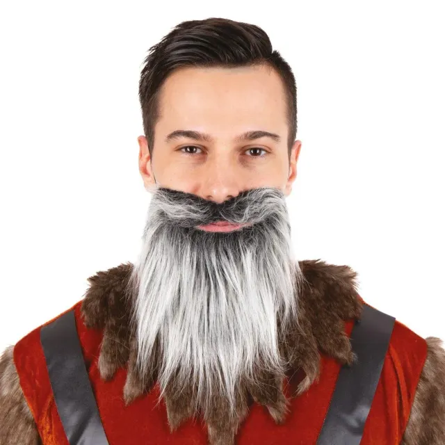 P'tit Clown Barba liscia grigia barba finta unisex