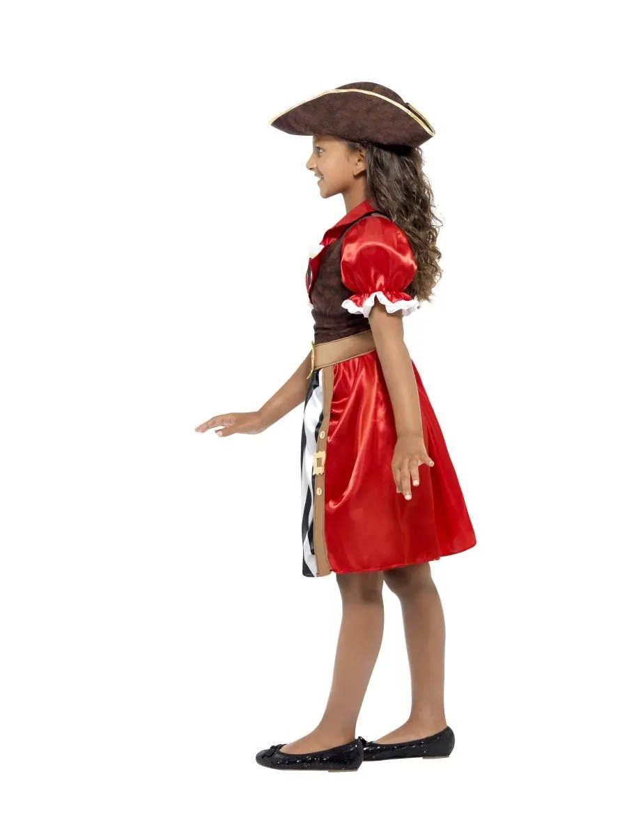 Smiffys Girls Pirate Captain costume pirata bambina 4-6 anni rosso