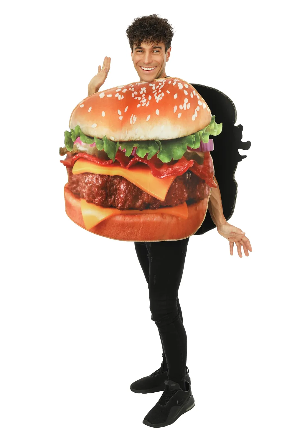 P'tit Clown costume burger tunica adulto taglia unica
