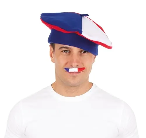 P'tit Clown 62530 baffi adesivi 6 pezzi blu bianco rosso